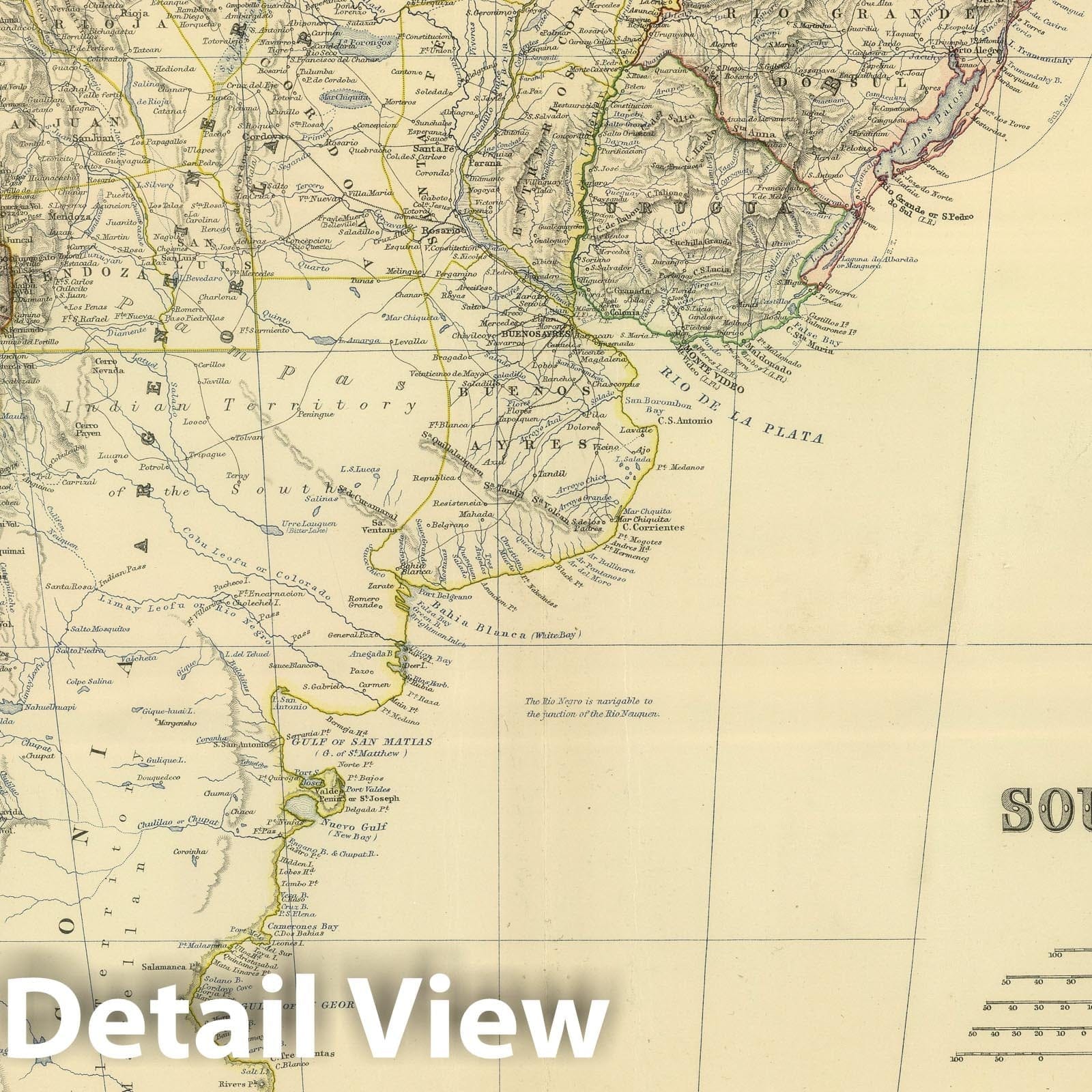 South America, Southern Sheet, 1879 - Historical Map Print
