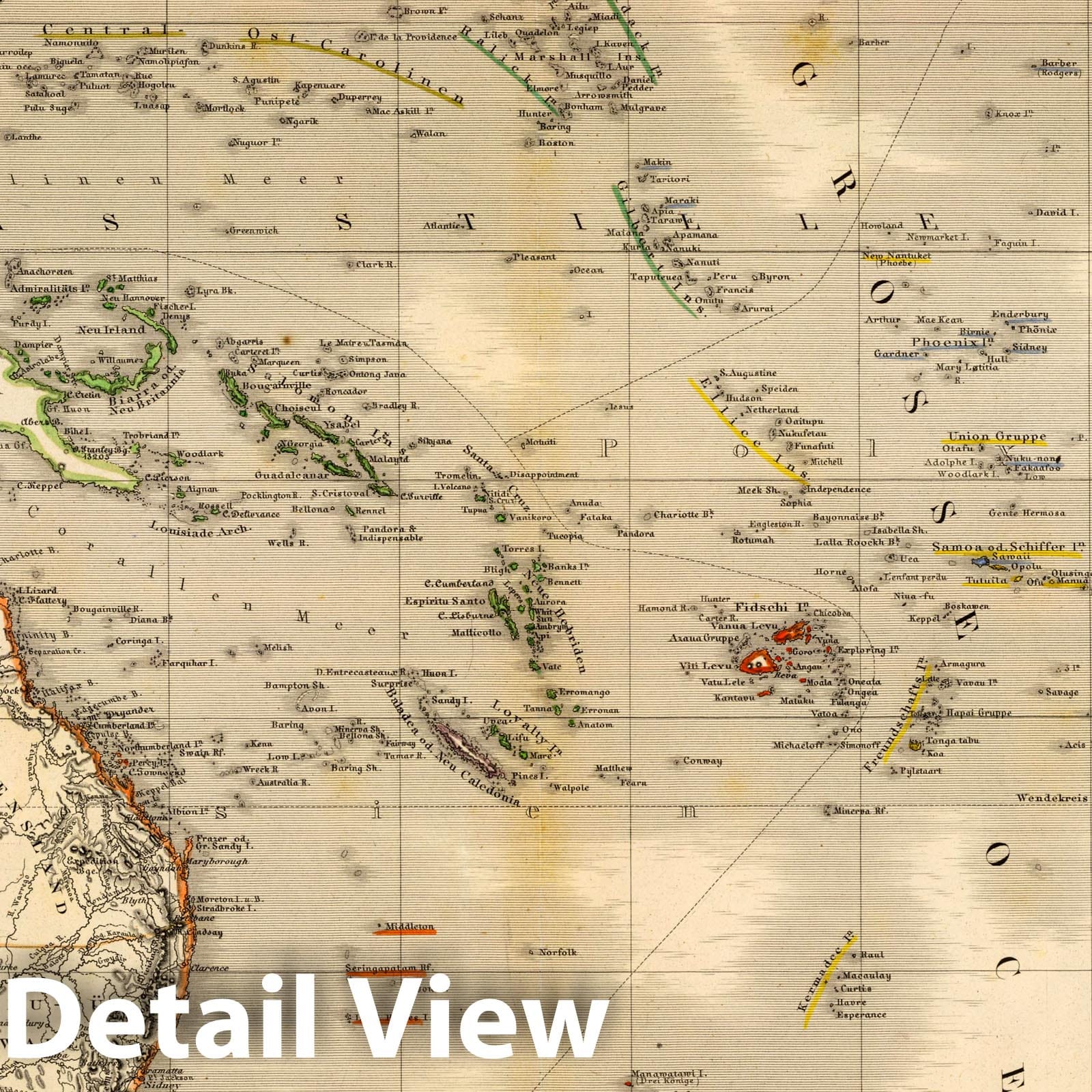 Australia, 1865 - Historical Map Print