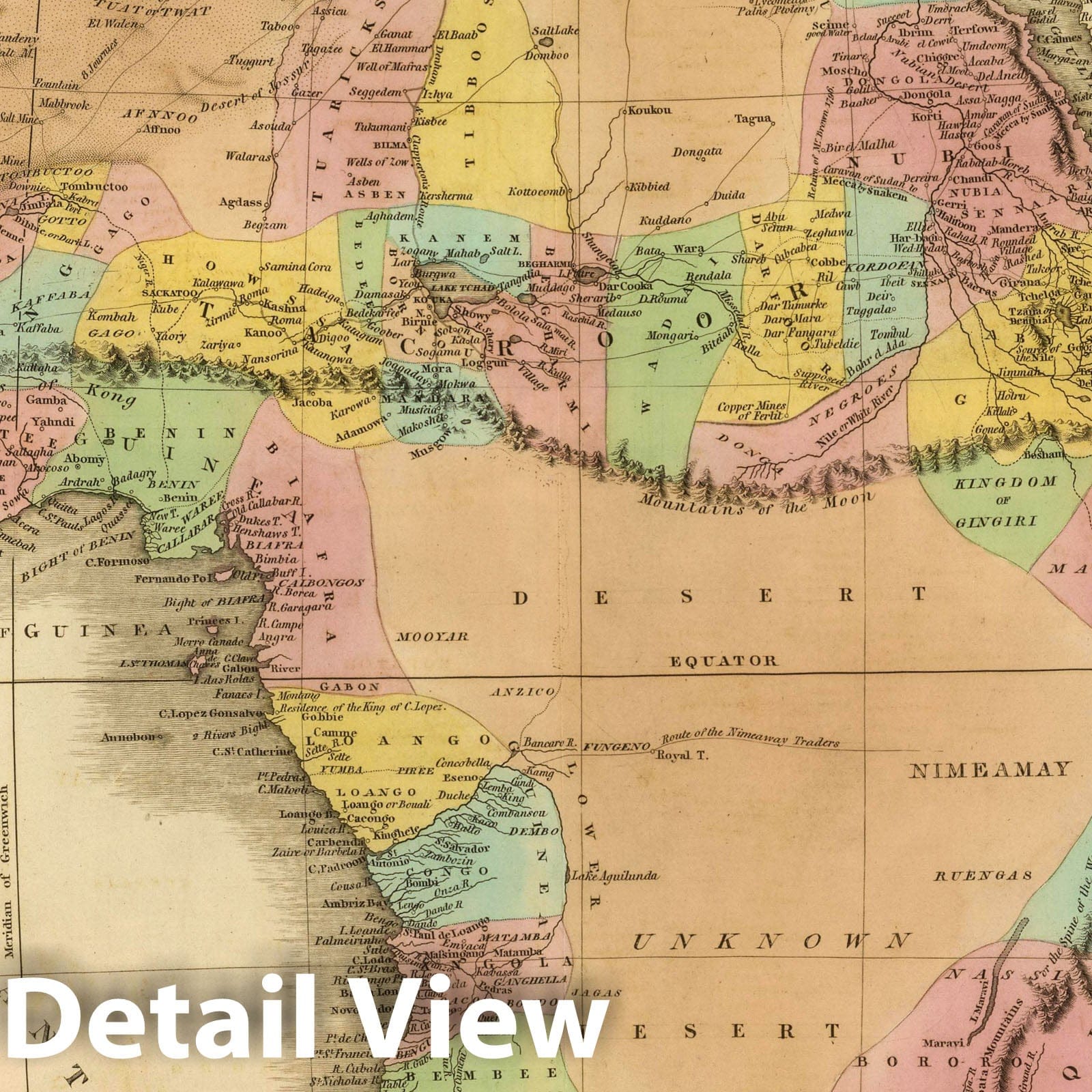 Africa - Railroad Map, 1828 - Tanner's New American Atlas