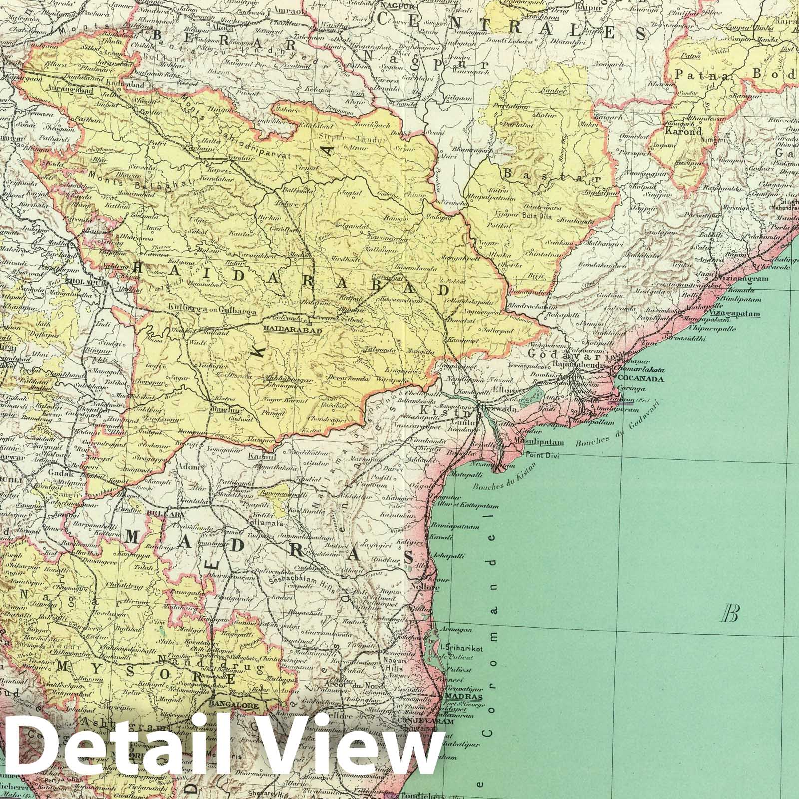 Southern India and Sri Lanka, 1930 - Historical Map Print