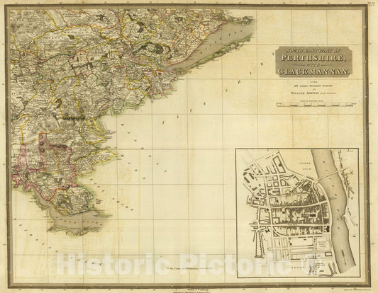 Perthshire, Southeast, Scotland - Road Map, 1832 - Historical Map Print