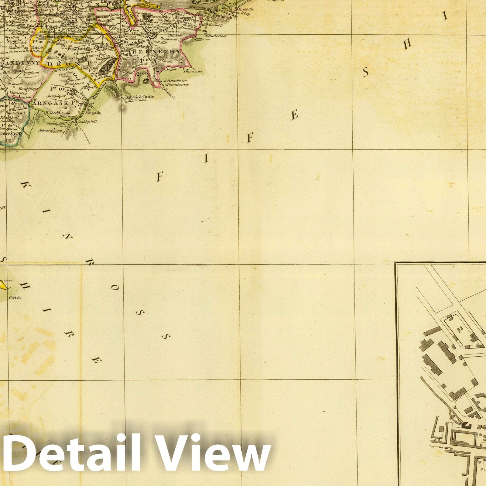 Perthshire, Southeast, Scotland - Road Map, 1832 - Historical Map Print