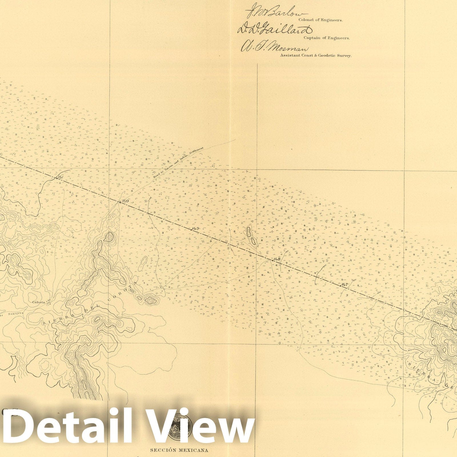 United States and Mexico Boundary - Plate No. 10, 1901 - Historical Map Print