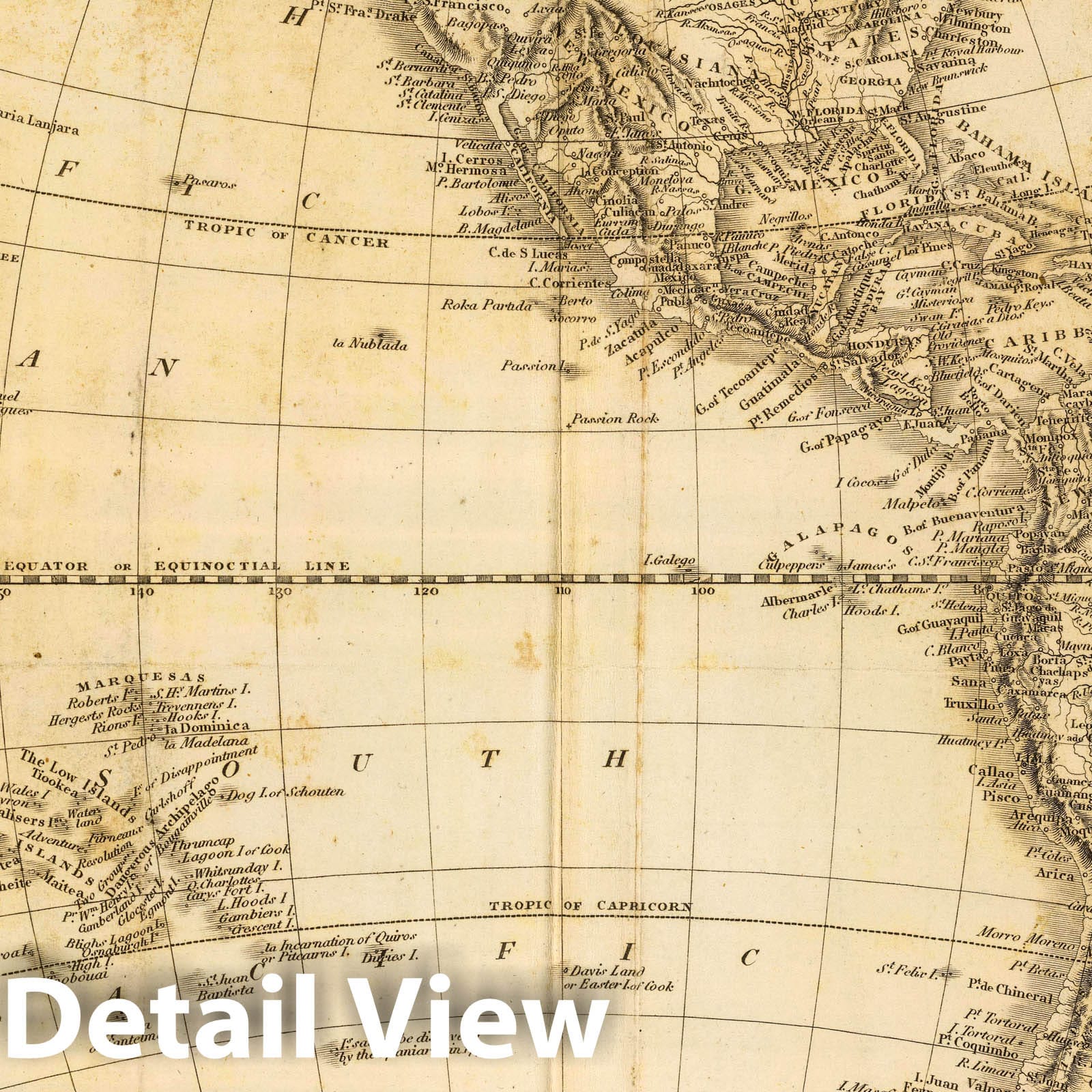 Western Hemisphere - River Map, 1814 - Historical Map Reproduction