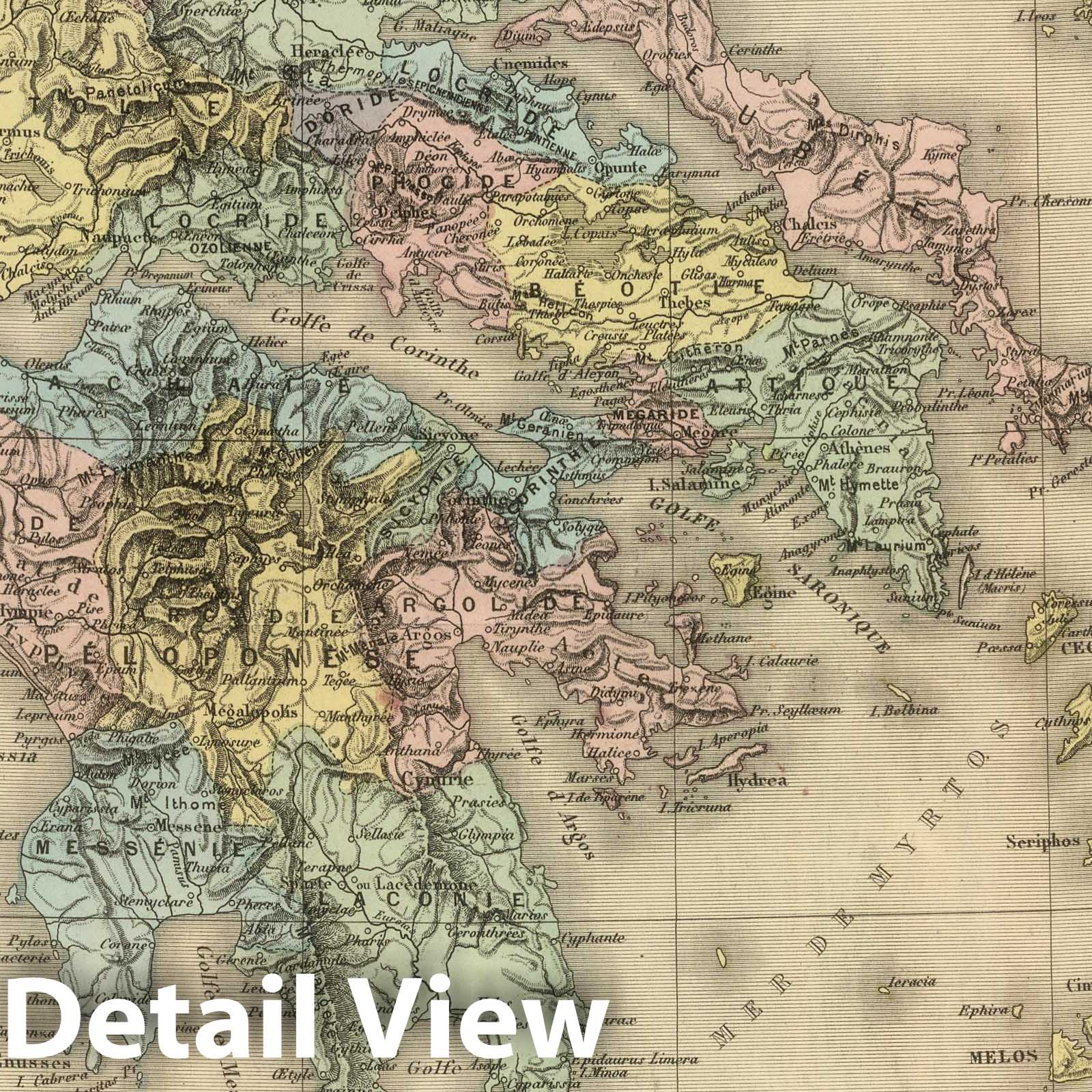 Ancient Greece - Railroad Map, 1892 - Historical Map Reproduction