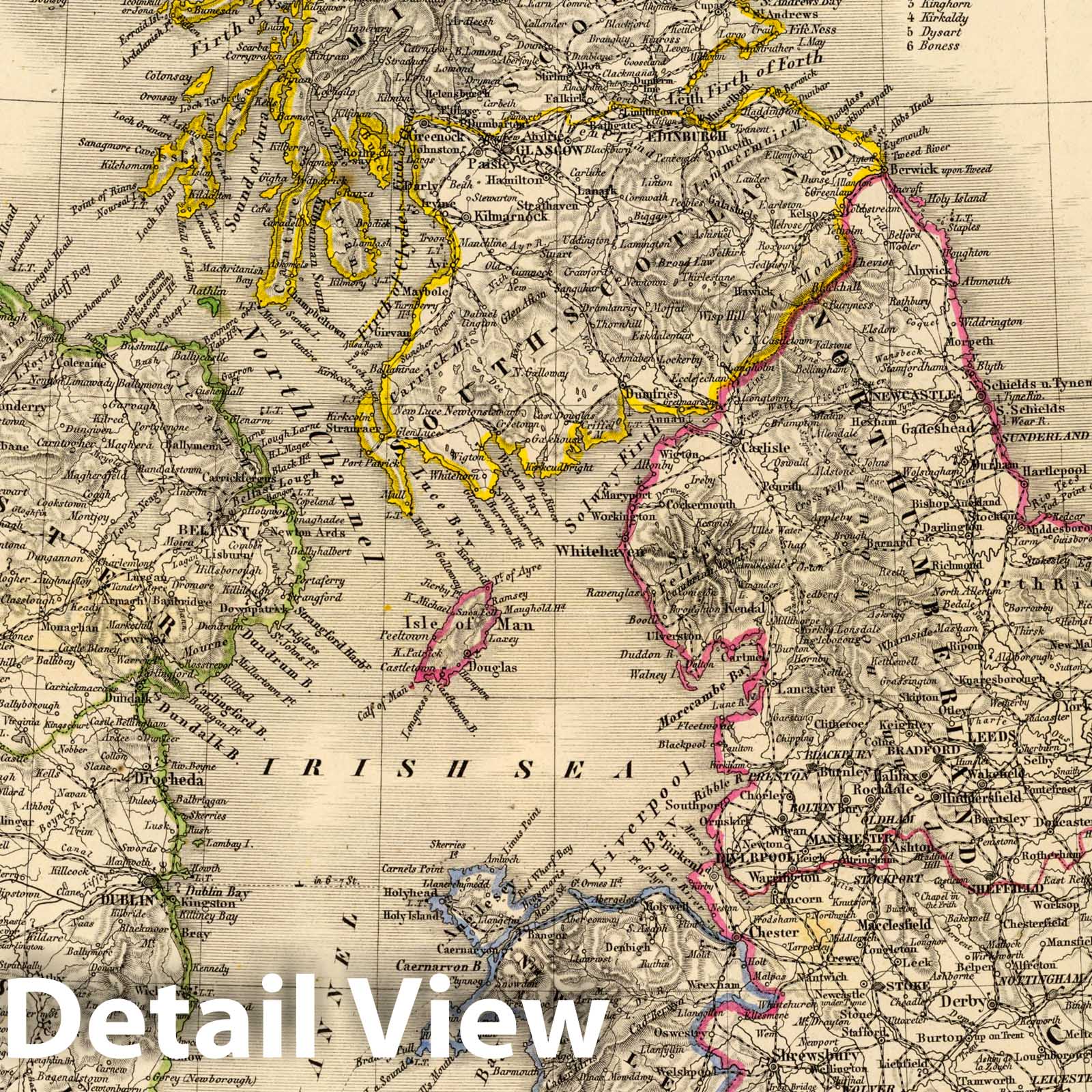 Great Britain and Ireland with Shetland Islands, Heligoland, Gibraltar, and Malta - 1865 Railroad Map