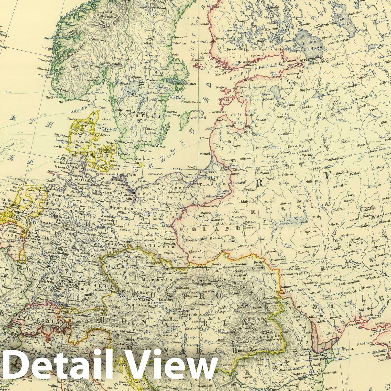 Europe, 1879 - Historical Map Print