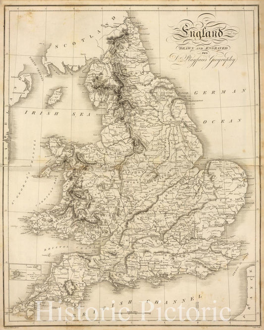 England - River Map, 1814 - Historical Map Print