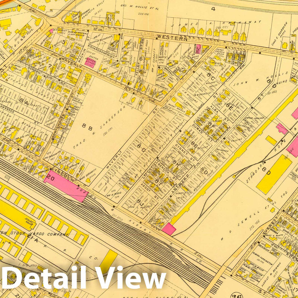 Historic Map : City Atlas - 1899 35. Ward 25 Brighton. - Vintage Wall Art