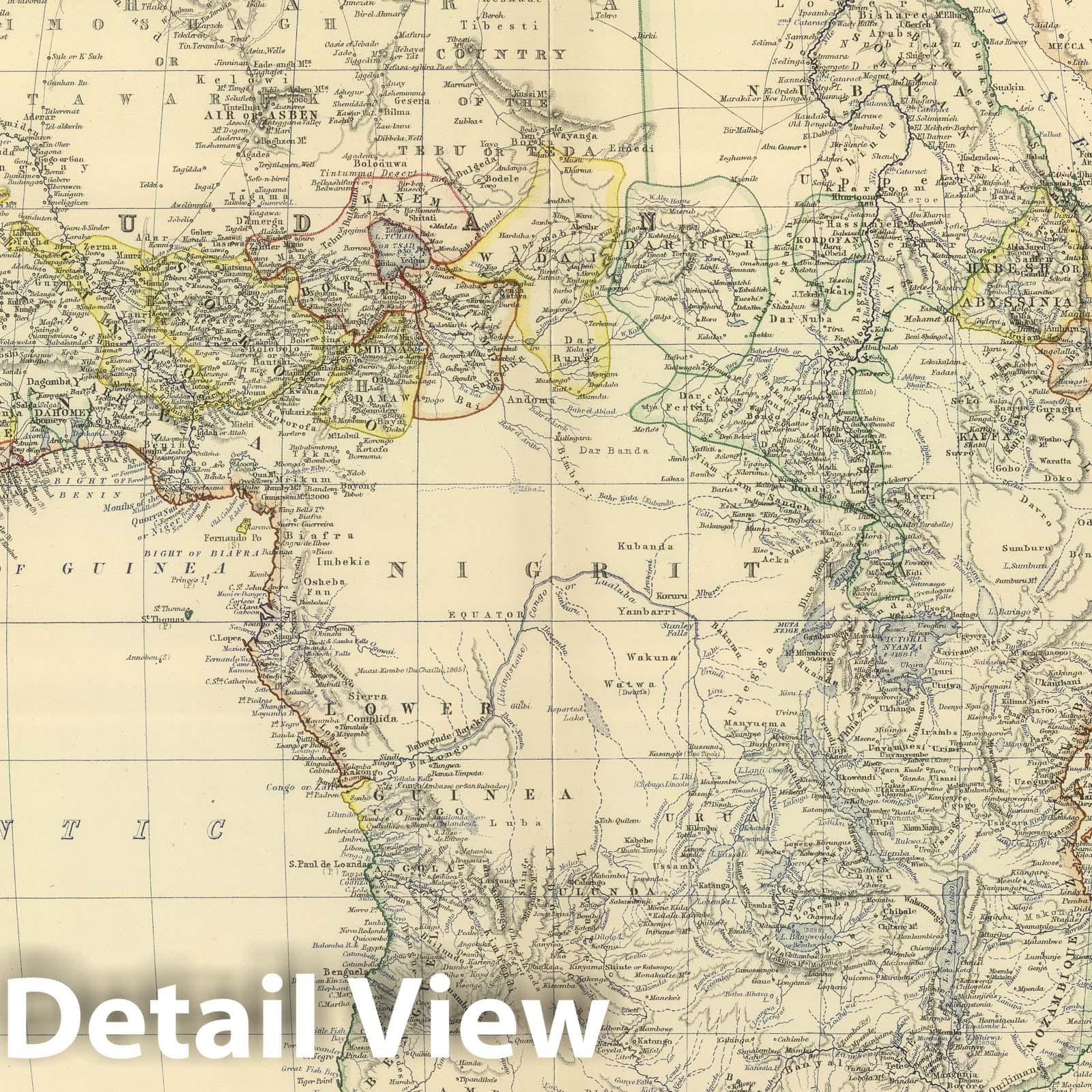 Africa, 1879 - Historical Map Print from Keith Johnston's Royal Atlas