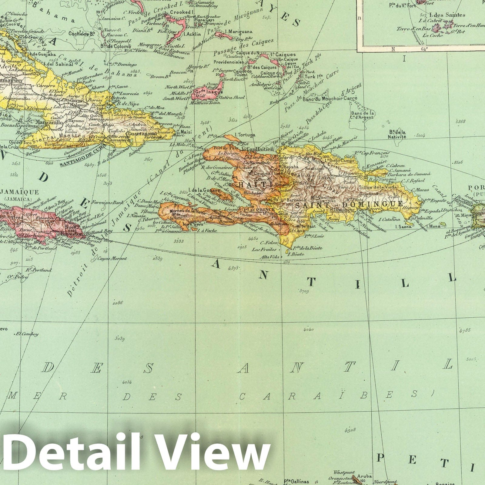 Antilles - Boundary Map, 1930 - Historical Map Reproduction