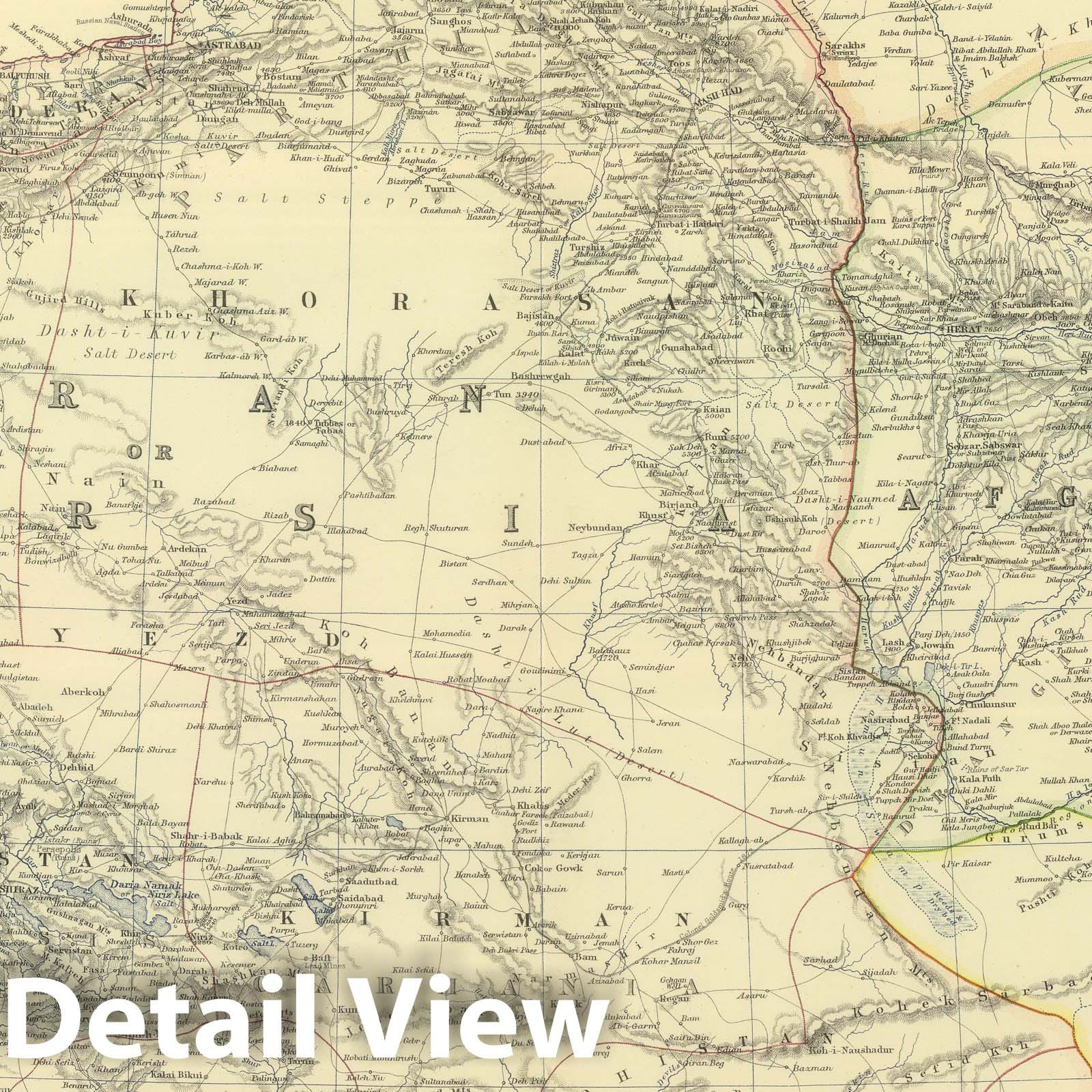 Iran and Afghanistan, 1879 - Historical Map Print