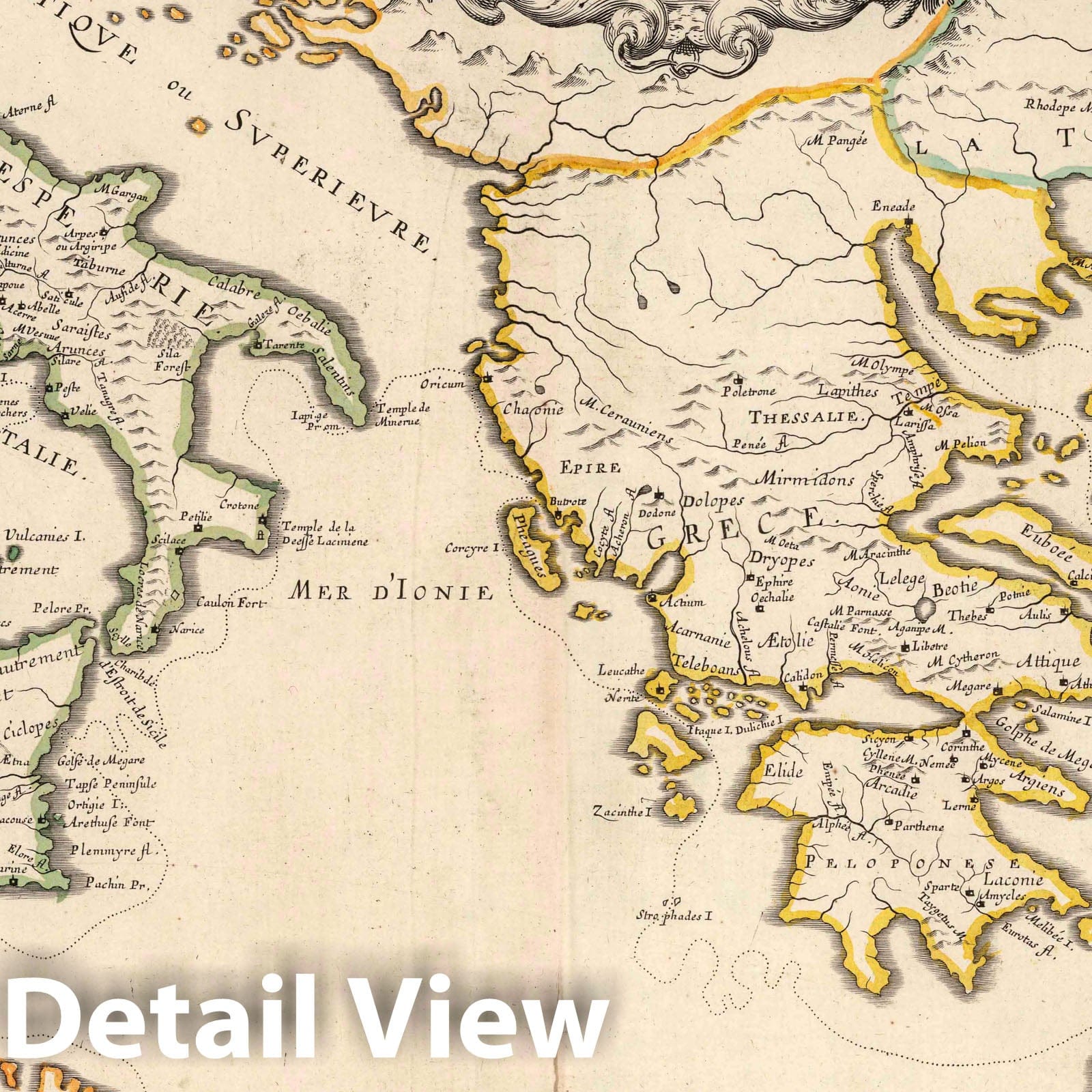 Voyage of Aeneas - Italy, Greece, Adriatic, 1697 - Historical Map Print