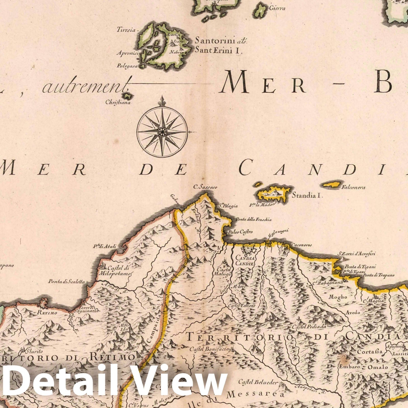 Crete, 1697 - Historical Map Print from Sanson Atlas