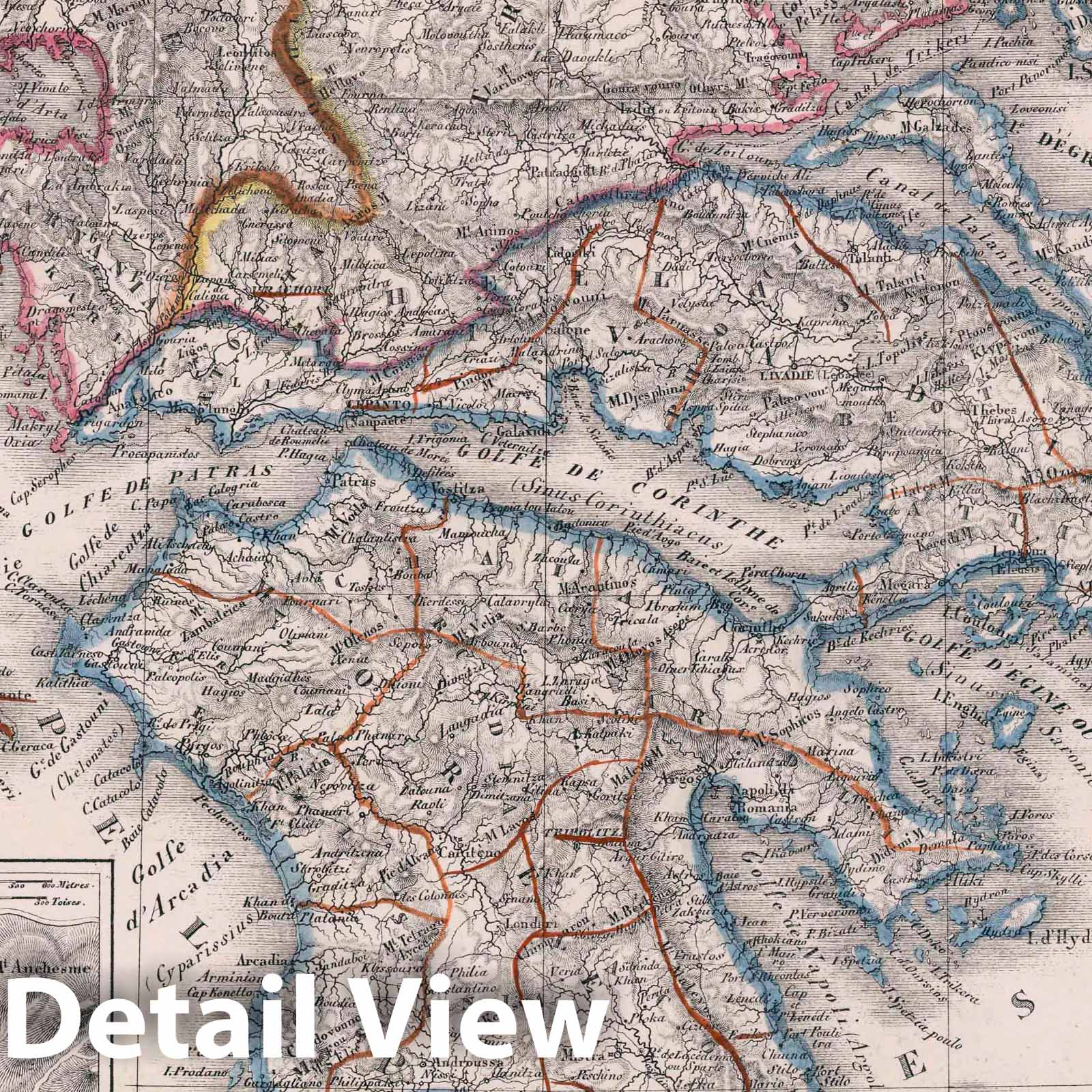 Greece and Thessaly, 1830 - Historical Map Print