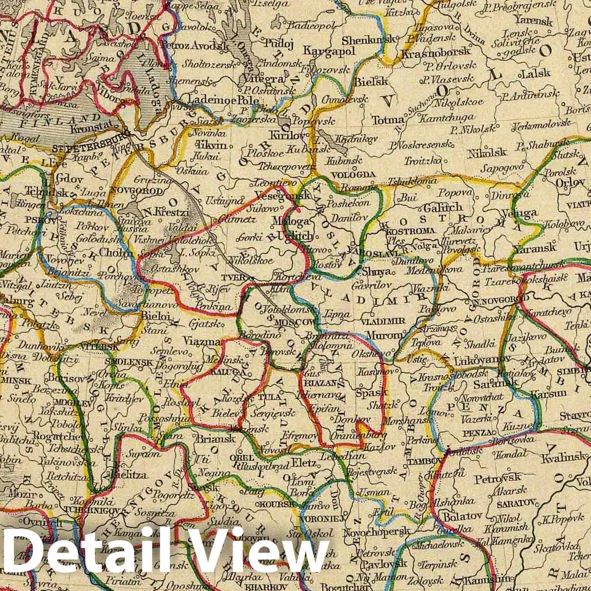 Russia in Europe, 1851 - Historical Map Print