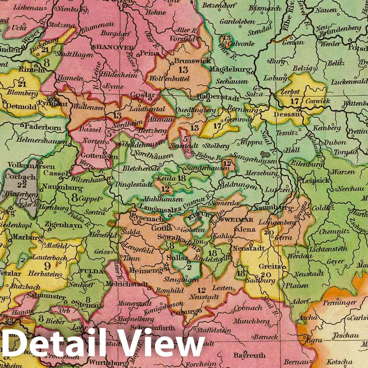 Germany, 1836 - Historical Map Print from Tanner's Universal Atlas