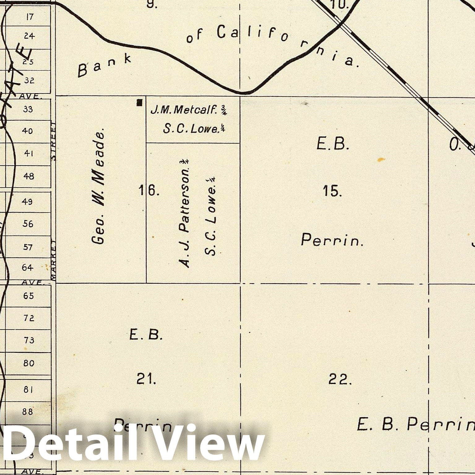 Fresno County, California - Township 13S, Range 19E, 1891 - Historical Map Print