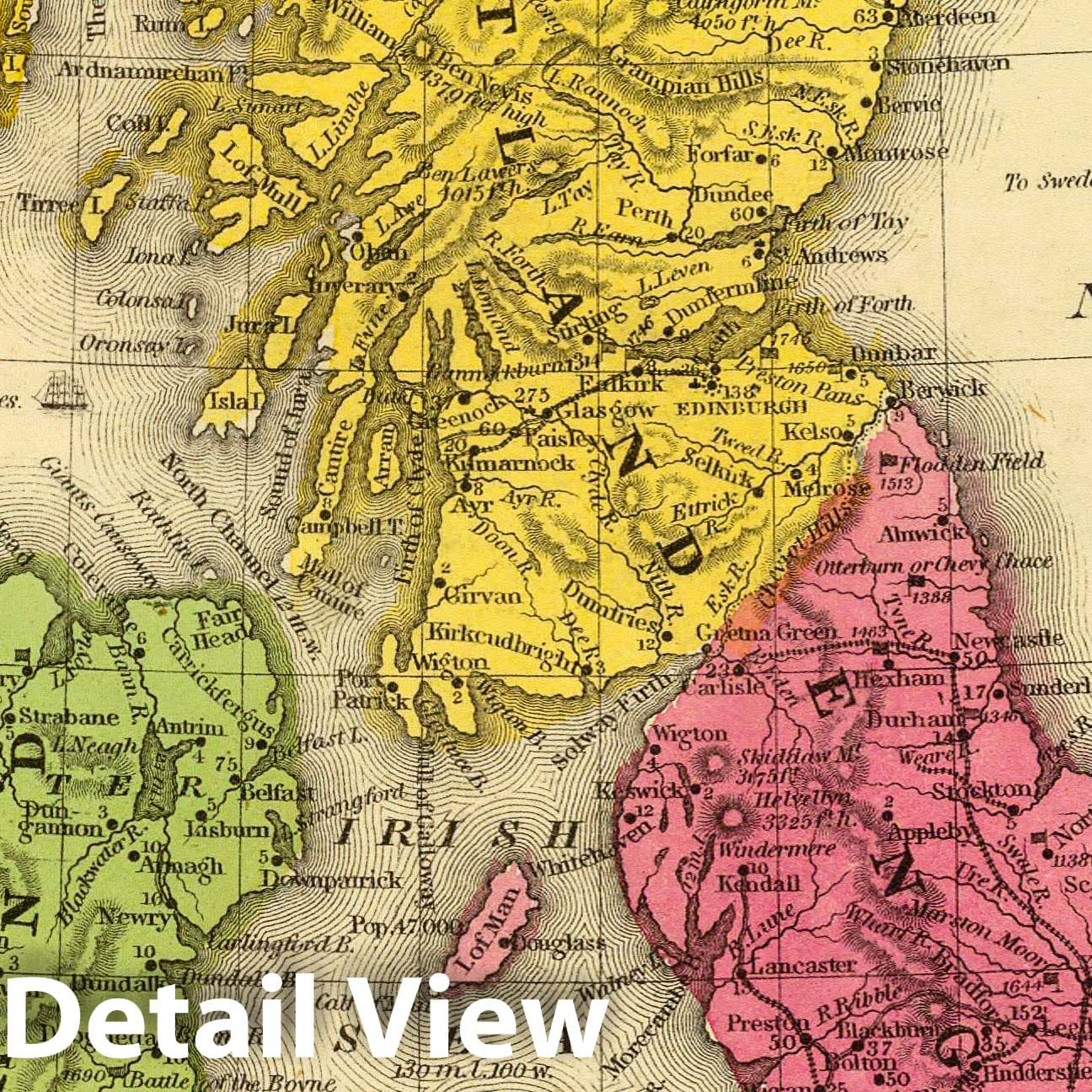 Great Britain and Ireland - Railroad Map, 1847 - Historical Map Print