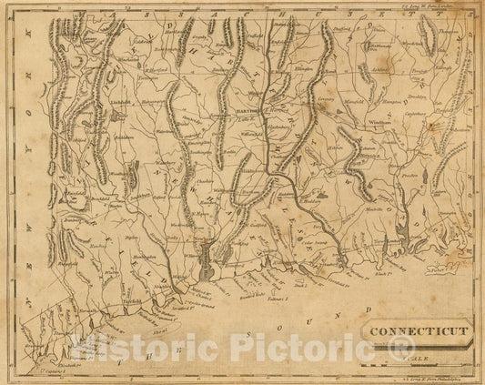 Connecticut, 1812 - Historical Map Print