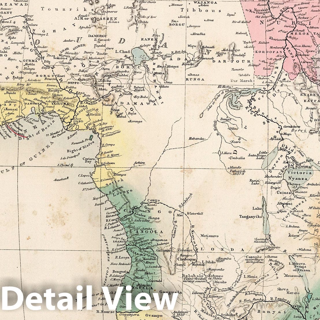 Africa - Geologic Map, 1865 - Historical Map Print