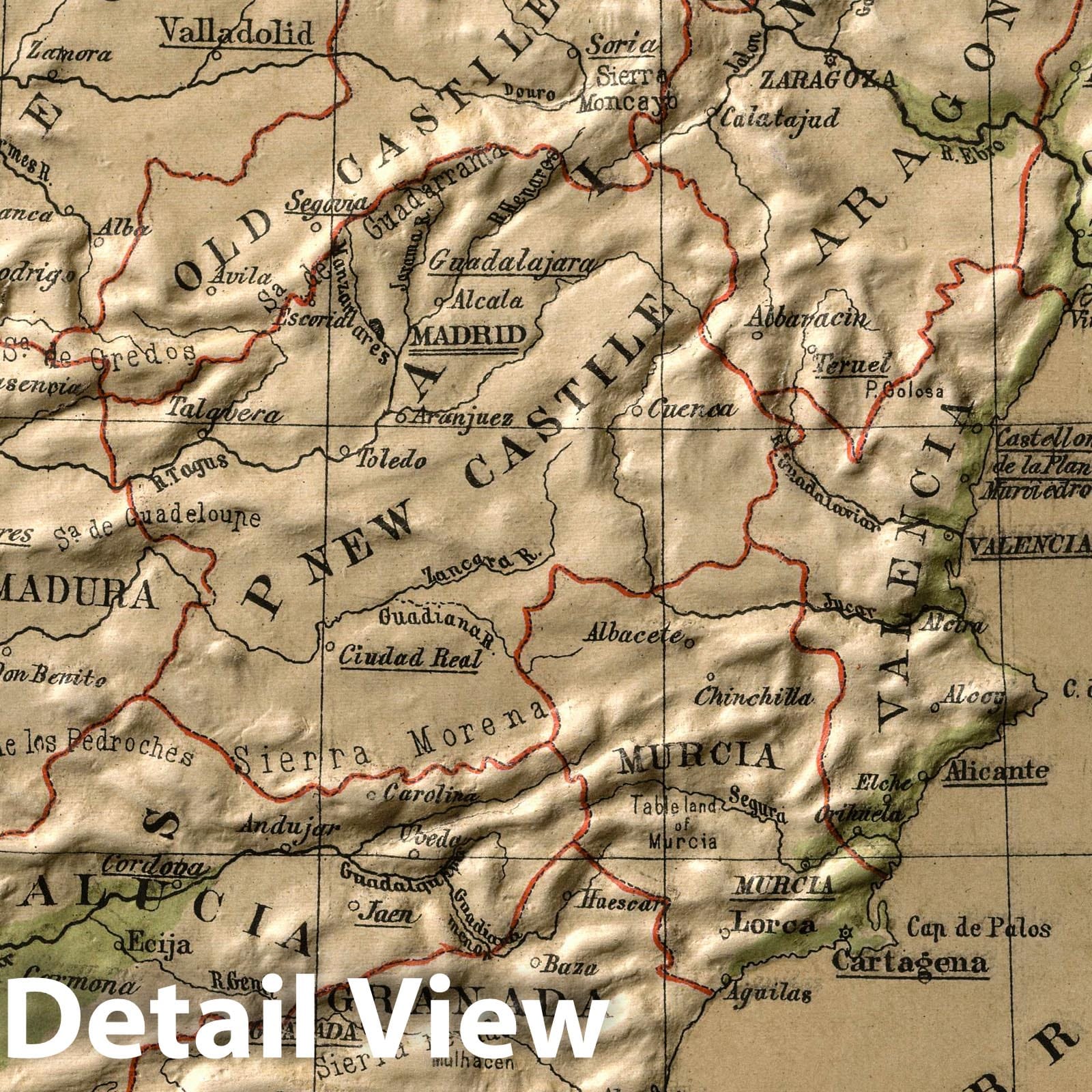 Historic Map : 1880 Spain. Portugal. v1 - Vintage Wall Art