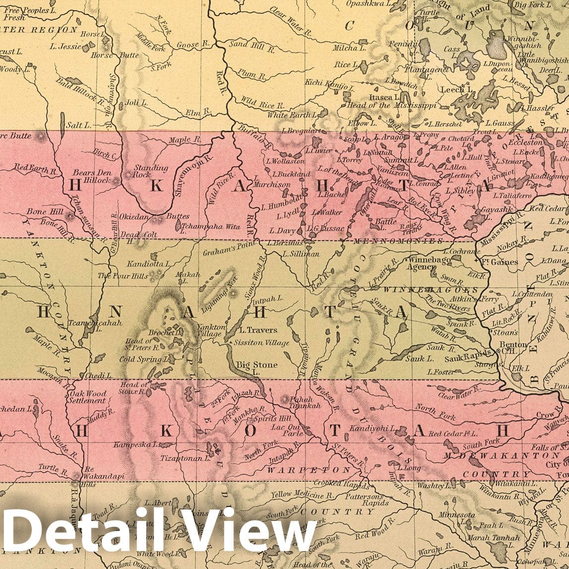 Historic Map : 1850 Minnesota. - Vintage Wall Art