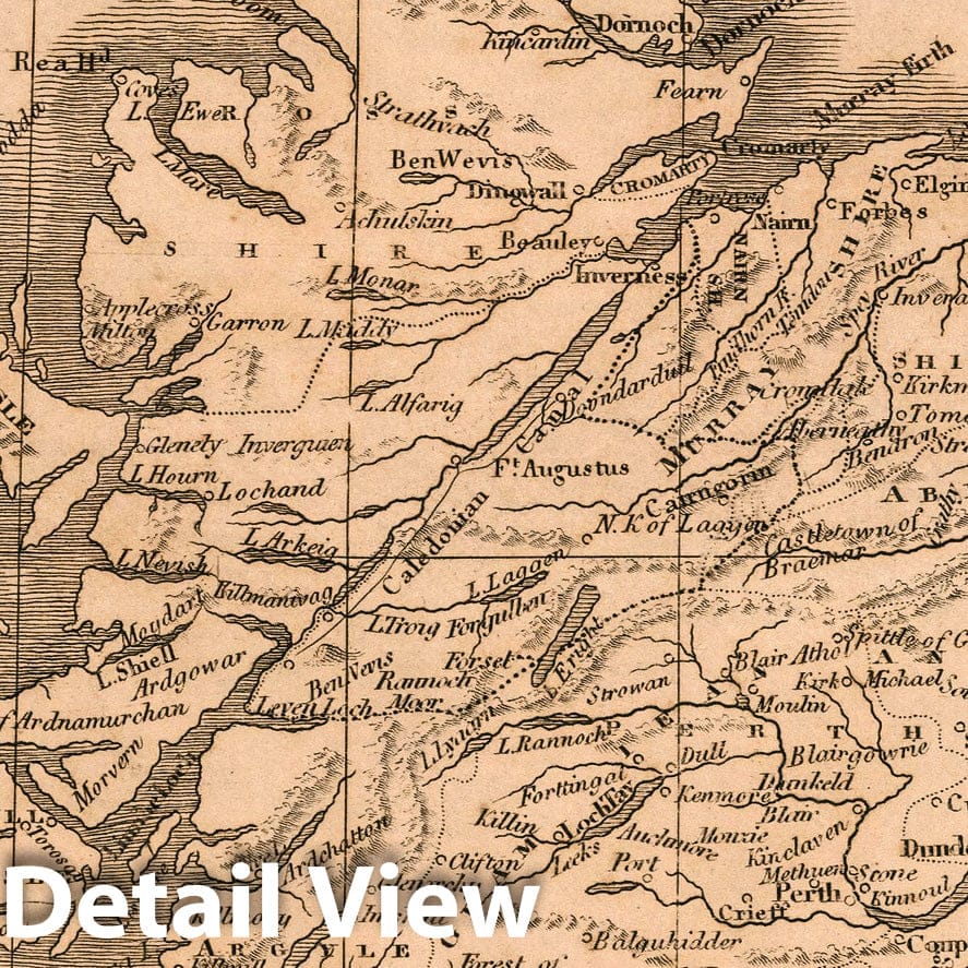 Scotland - River Map, 1822 - Historical Map Print