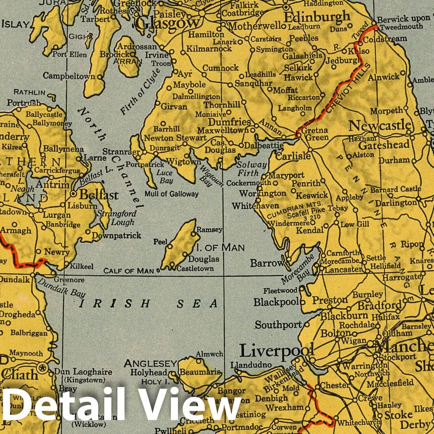 Historic Map : 1943 British Isles - Vintage Wall Art