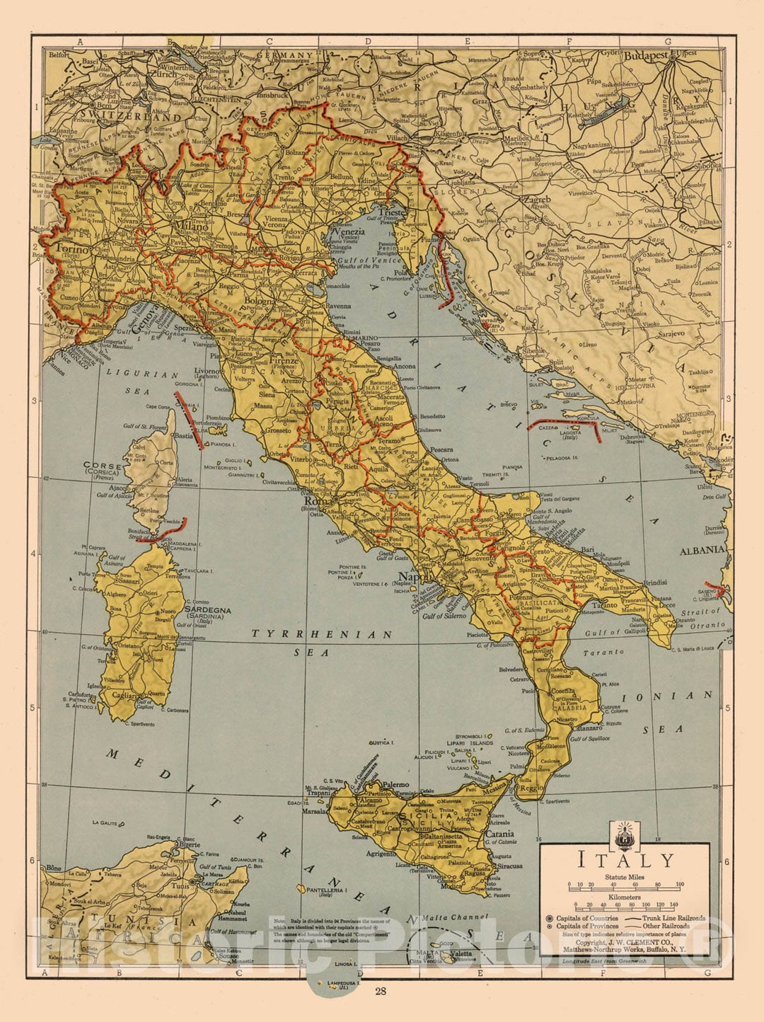 Historic Map : 1943 Italy - Vintage Wall Art