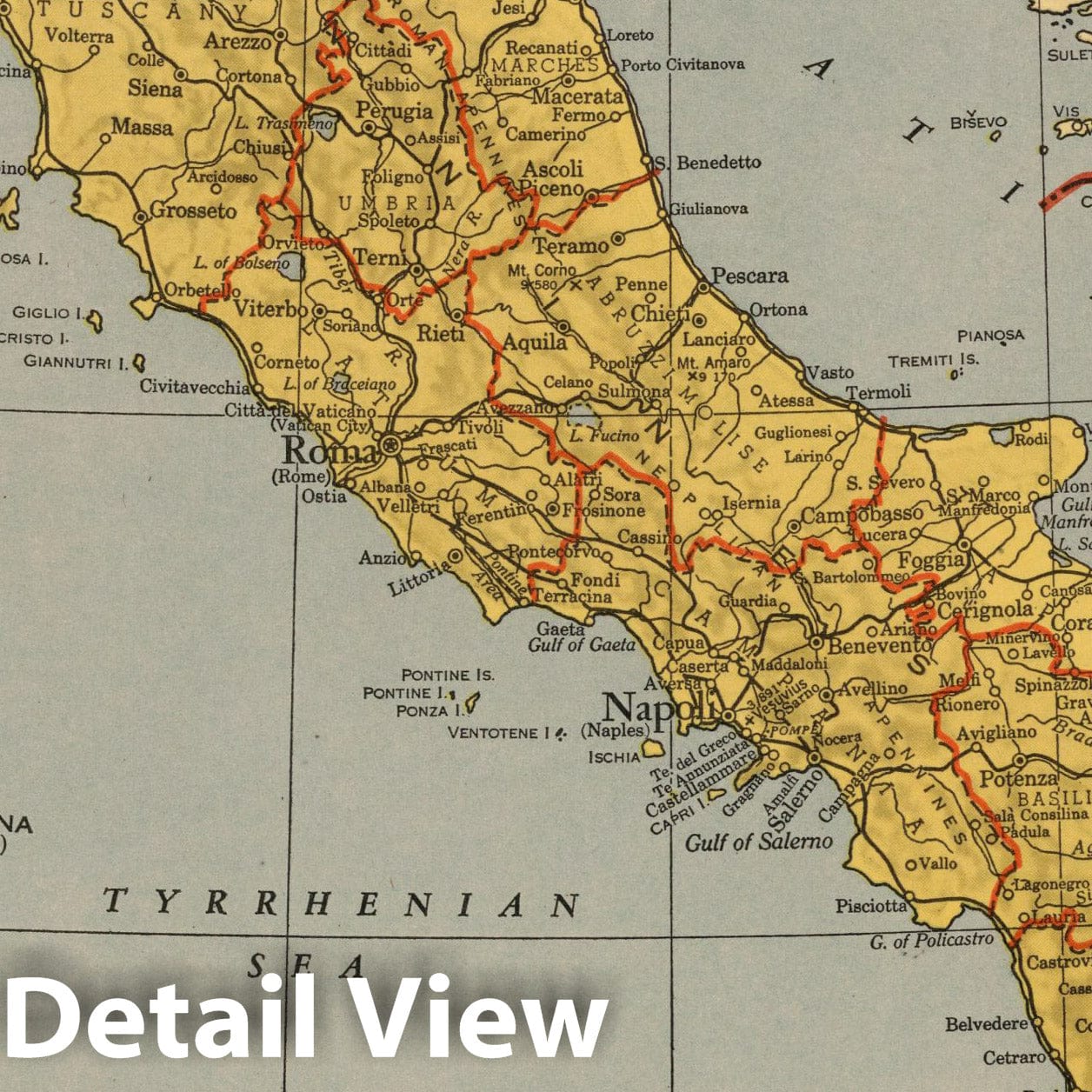 World War II: Italy - Railroad Map, 1943 - Historical Map Print