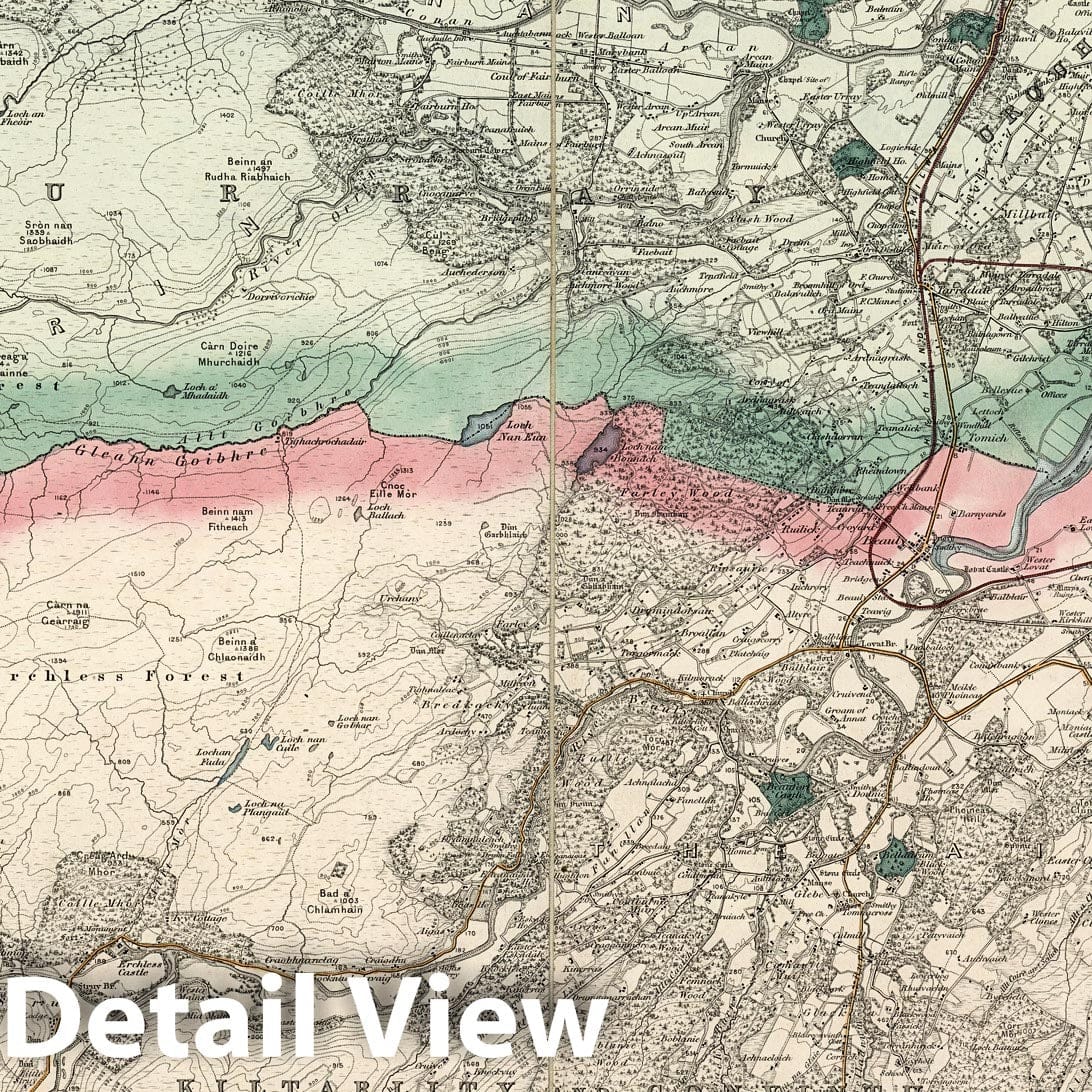 Inverness - Plate No. 83, 1896 Ordnance Survey Topographic Map Print
