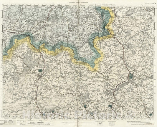 Historic Wall Map : National Atlas - 1897 Volume 2: Sheet 86 - Huntly - Vintage Wall Art