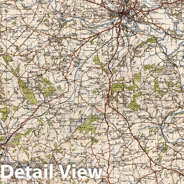 Hereford, England - Railroad Map, 1947 - Historical Map Print