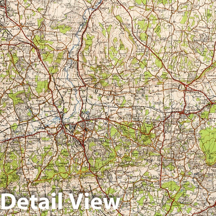 London, S.E., England - Railroad Map, 1940 - Ordnance Survey Print