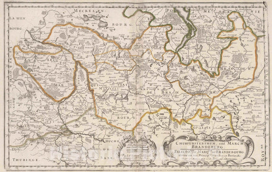 Electorate of Brandenburg and March of Brandenburg, Germany, 1704 - Historical Map Print
