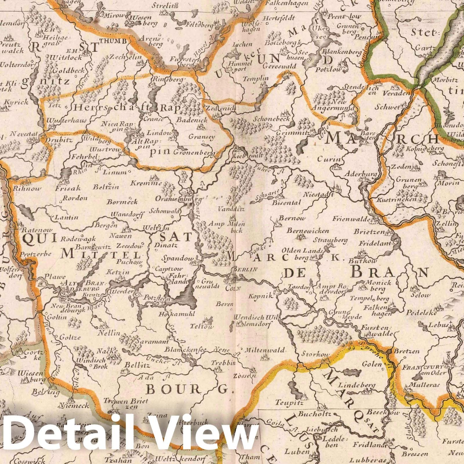 Electorate of Brandenburg and March of Brandenburg, Germany, 1704 - Historical Map Print