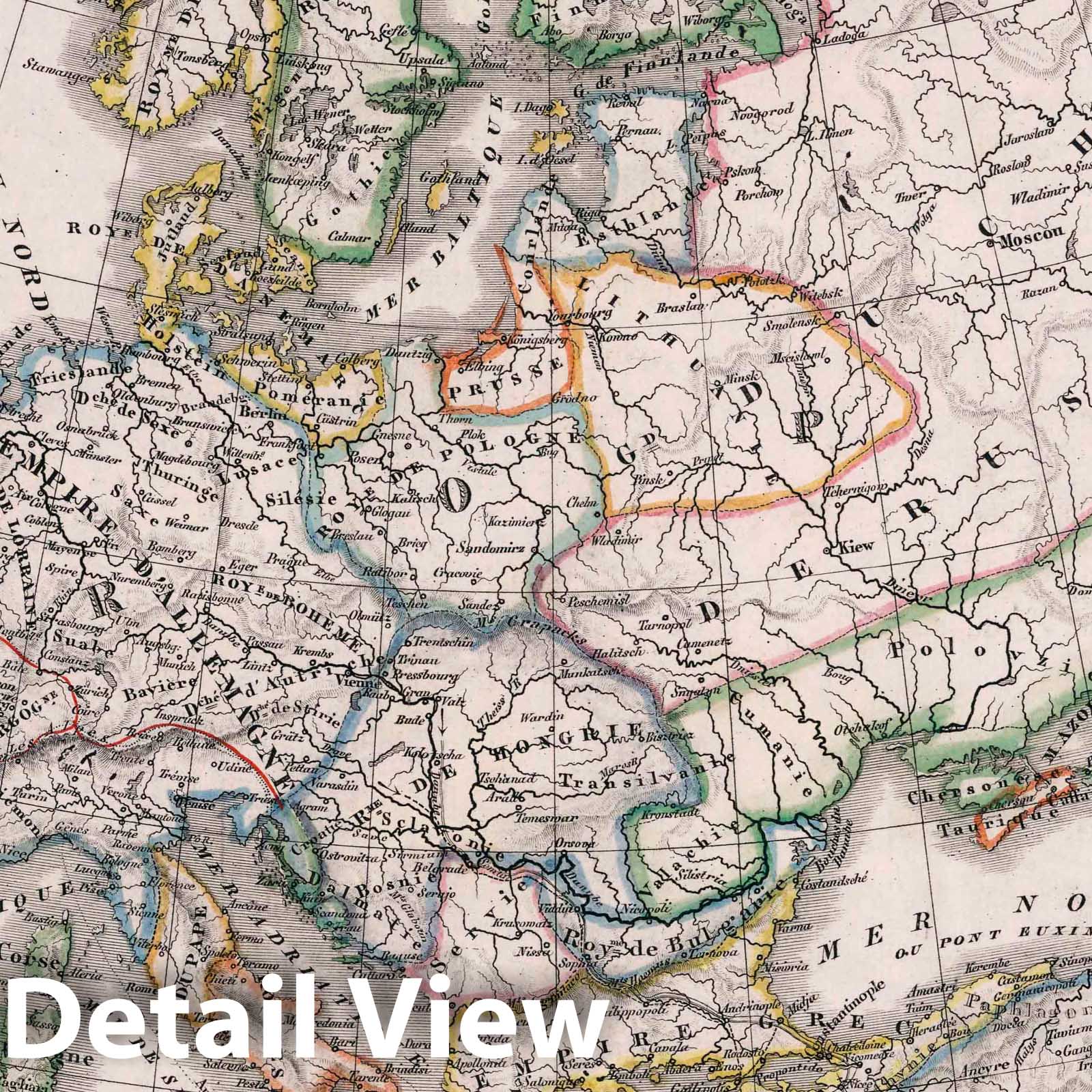 Europe During the Crusades, 1834 - Historical Map Print