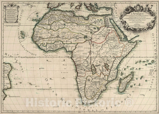 Africa, 1695 - Historical Map Print