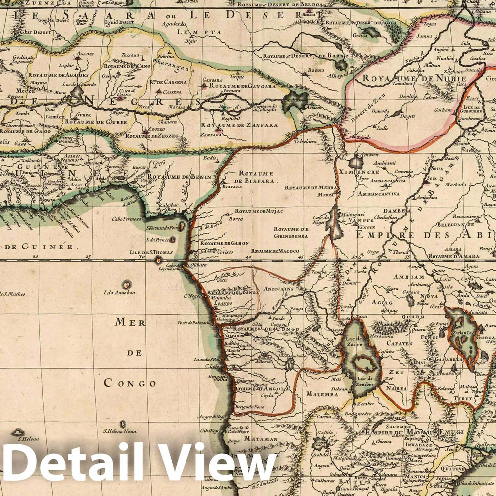 Historic Map : 1695 L'Afrique. - Vintage Wall Art