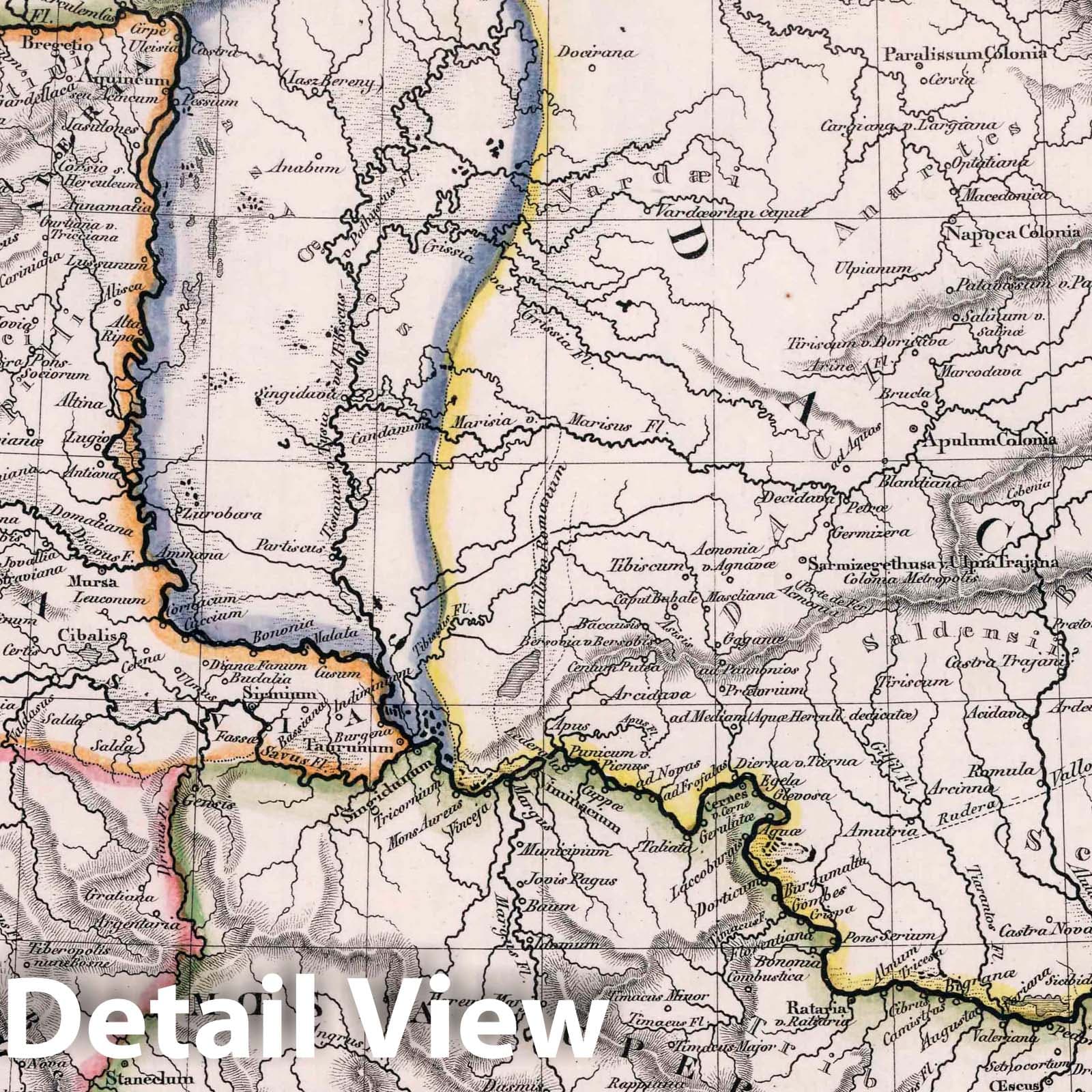 Ancient Dacia - Plate No. 18, 1832 Historical Map Print