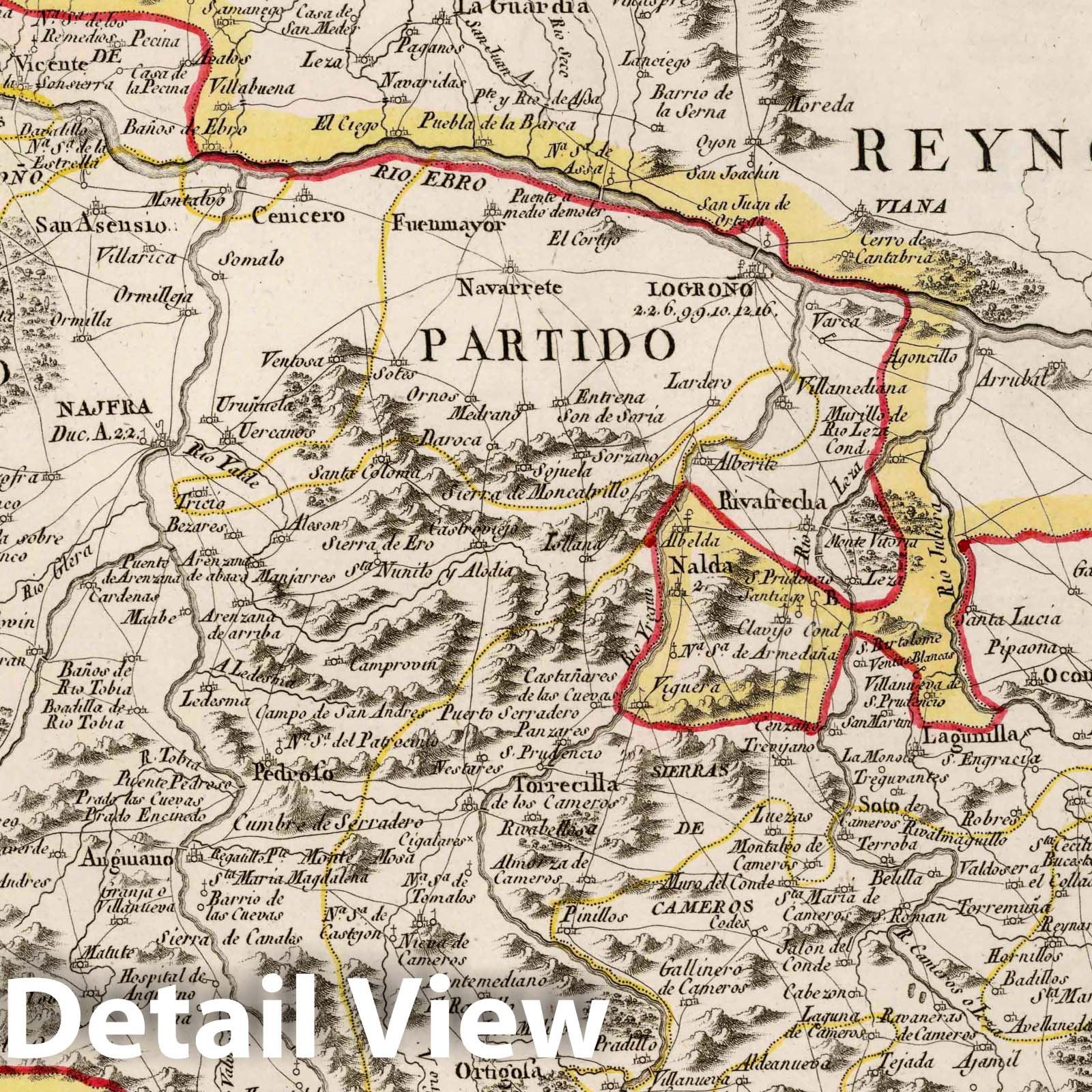 Historic Map : Spain, 1787 14. Mapa geografico que comprehende el partido de Santo Domingo , Vintage Wall Art