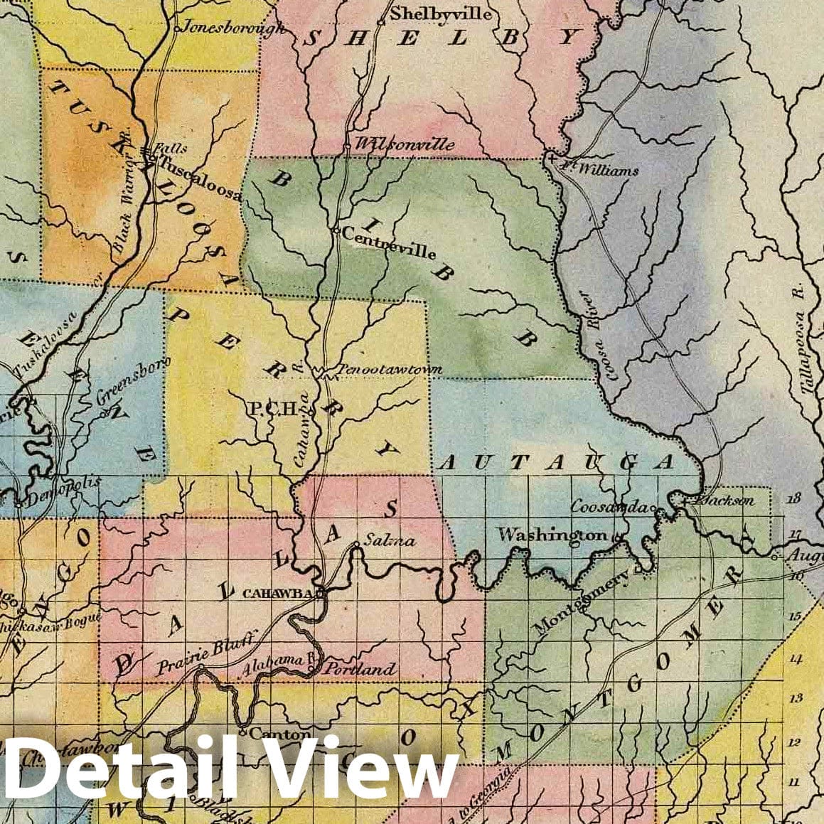 Historic Map : 1823 Alabama. - Vintage Wall Art