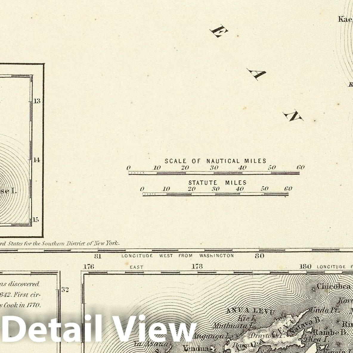 Hawaiian Islands, Samoa, New Zealand, Fiji, Tonga, Society Islands, Marquesas, Galapagos - Physical Map, 1856