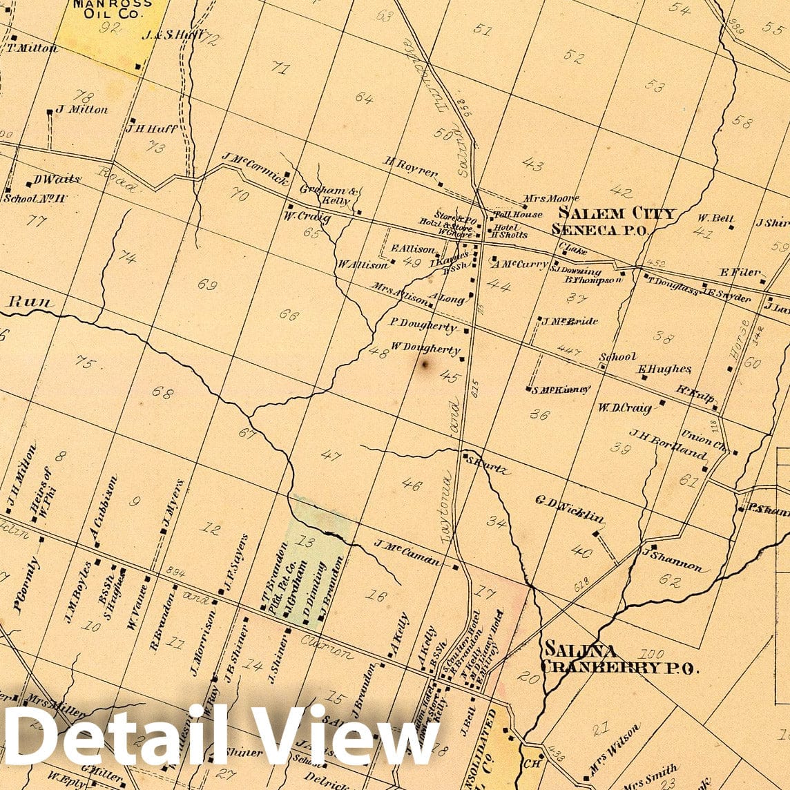 Cranberry Township, Venango County, Pennsylvania - River Map, 1865