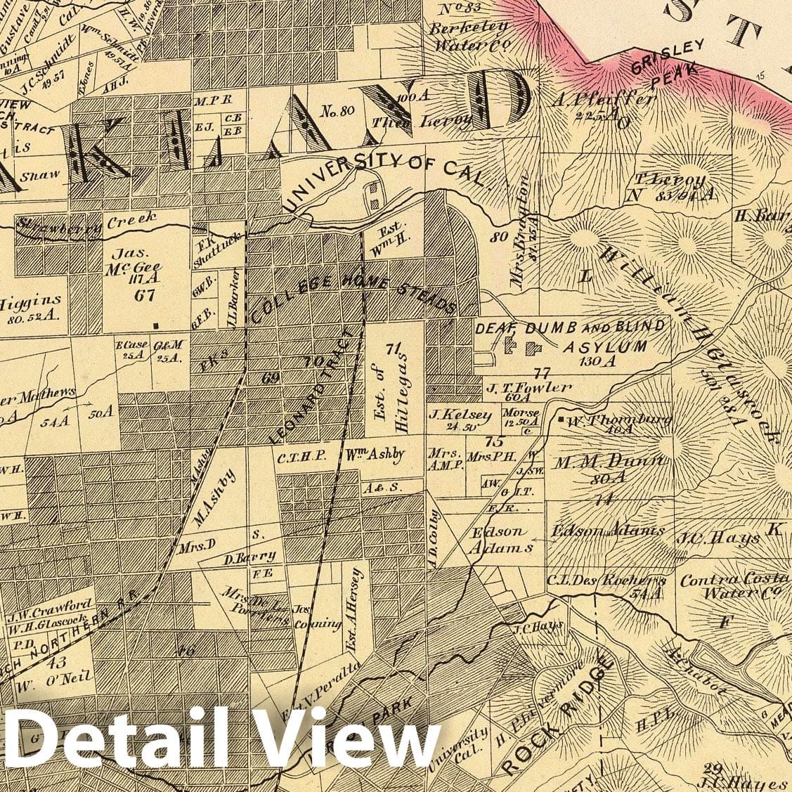 Alameda County, California 1878 Historical Map Print