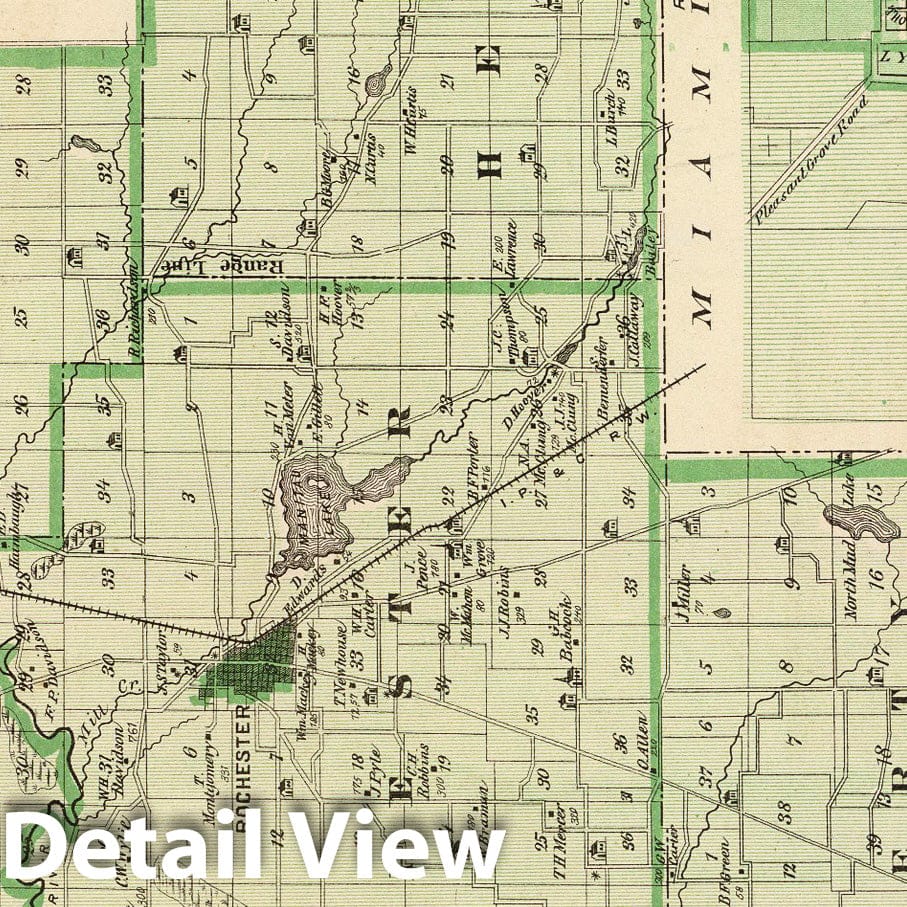 Rochester, Fulton County, Indiana 1876 Historical Map Print