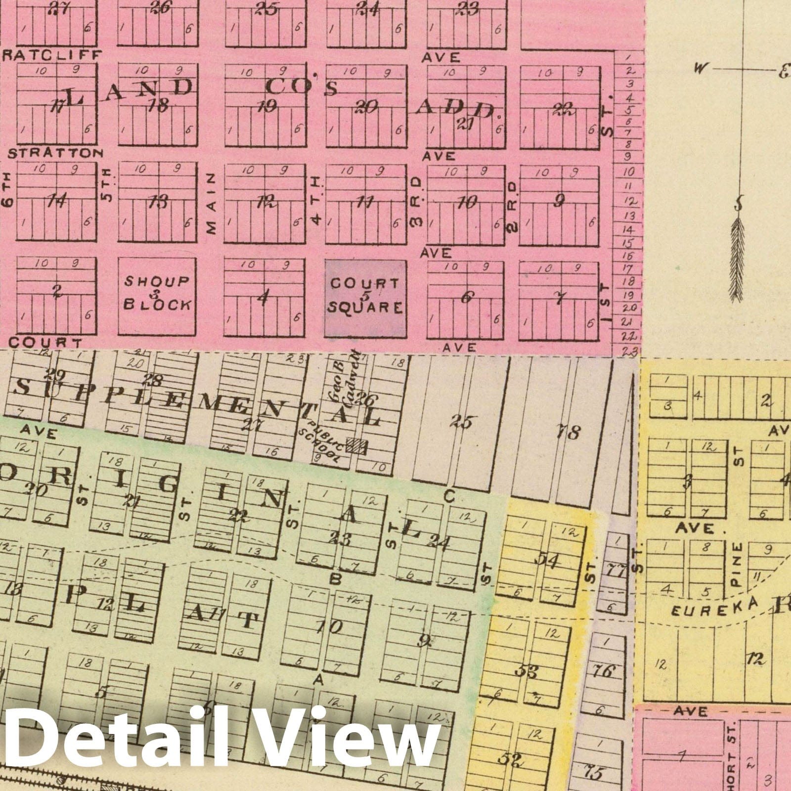 Cimarron, Gray County, Kansas - Military Map, 1887 - Historical Atlas Print