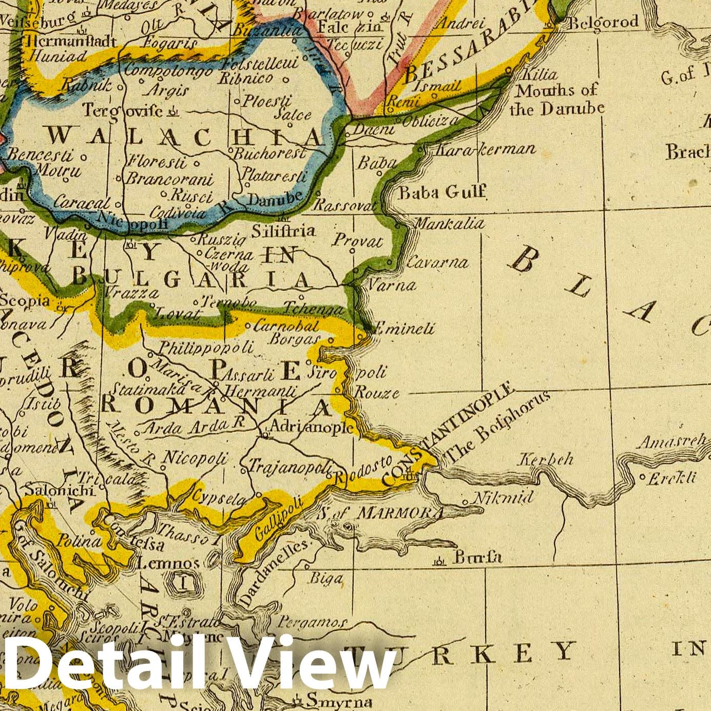 Turkey in Europe and Hungary, 1821 - Historical Map Print
