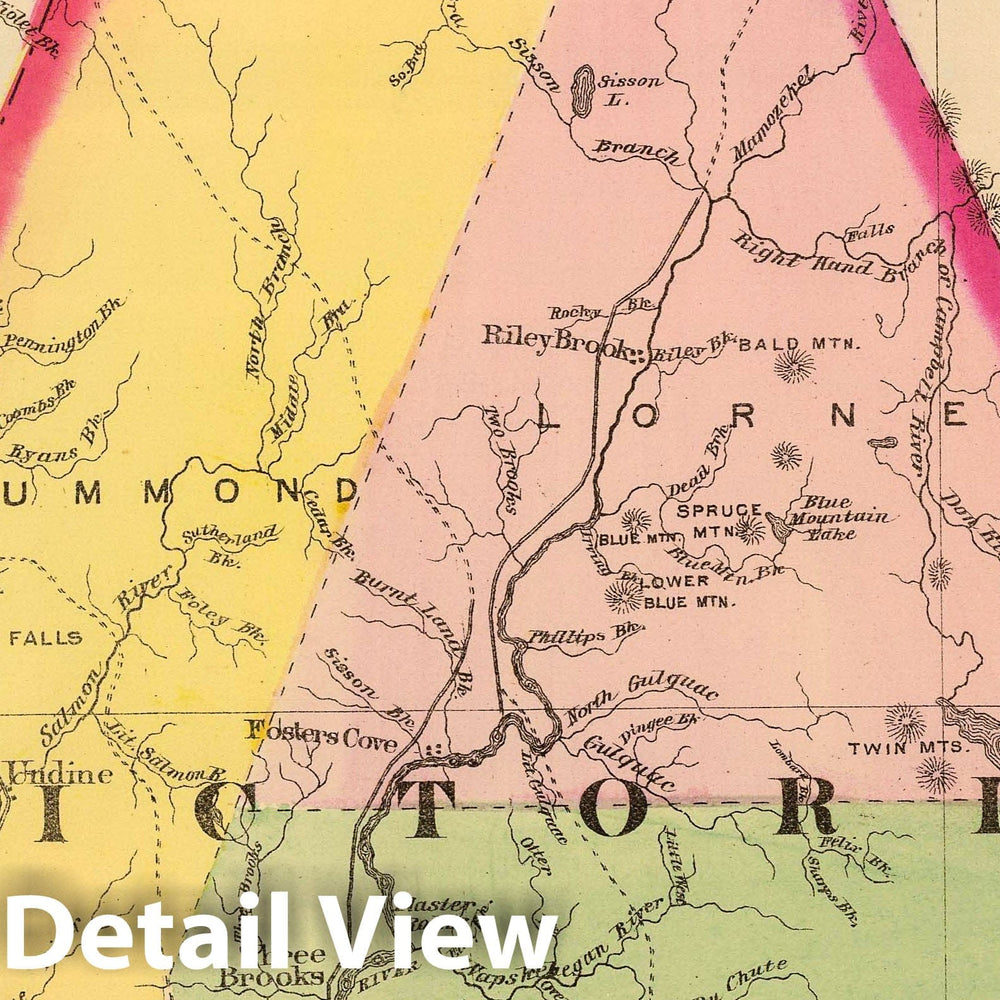 Historic Map : New Brunswick, 1878 Victoria Co, N.B. , Vintage Wall Art